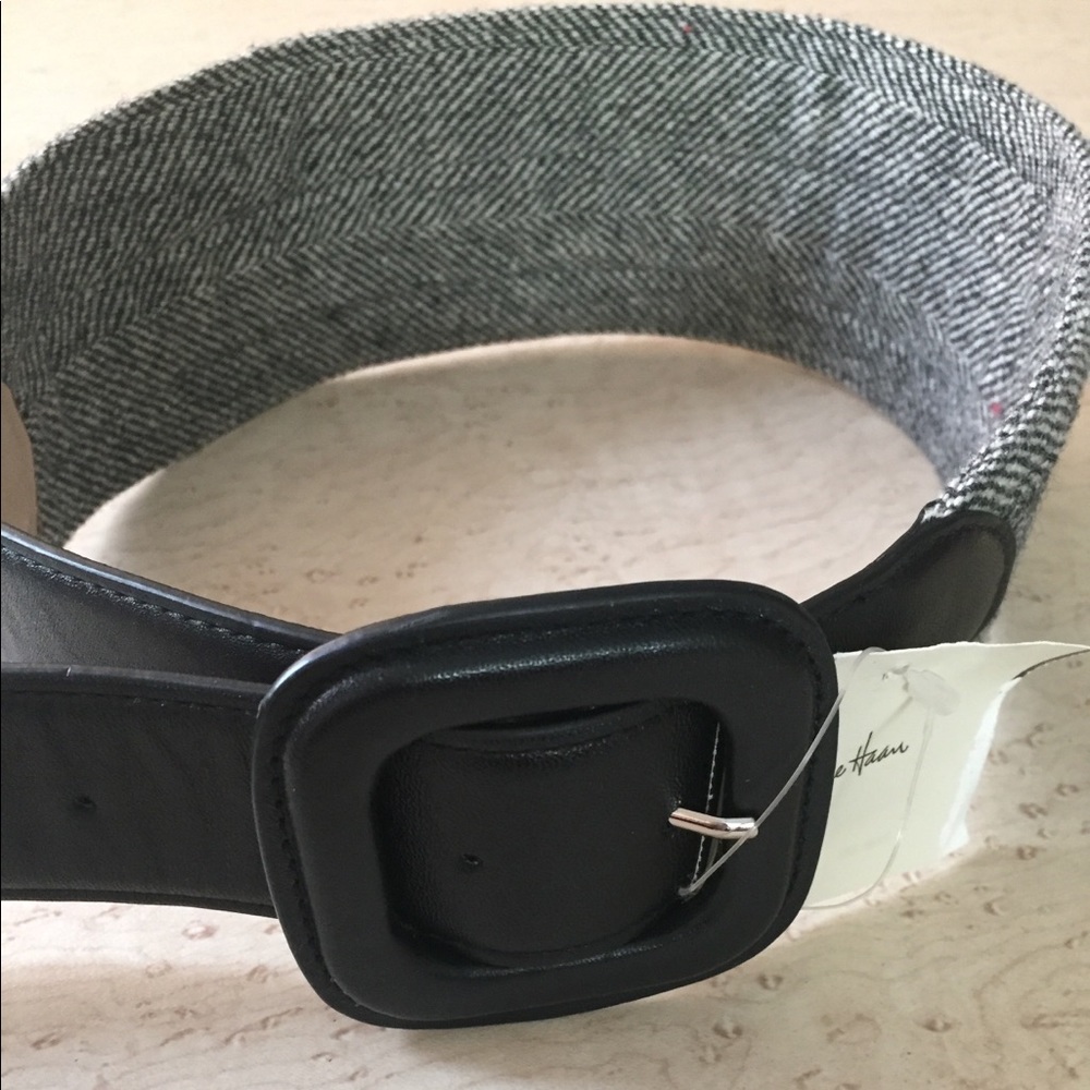 New Cole Haan waist belt tweed and leather size xs